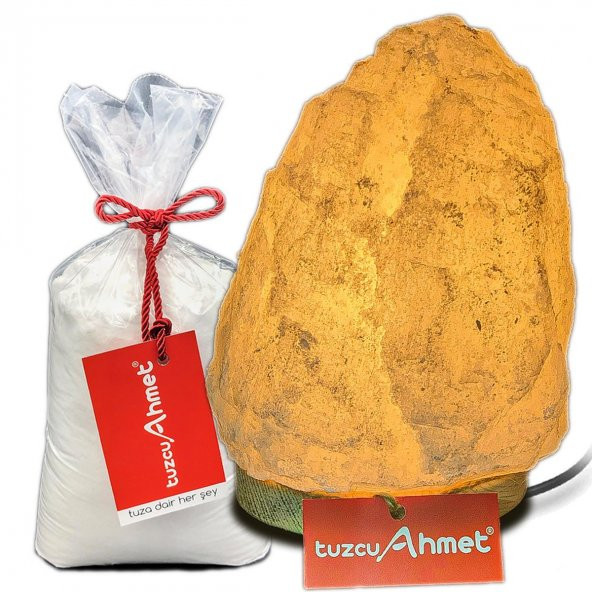 Tuzcu Ahmet Beyaz Tuzdan Yapılmış 5-6 kg Tuz Lamba Kaya Tuzu Hediyeli ürün görseli 1