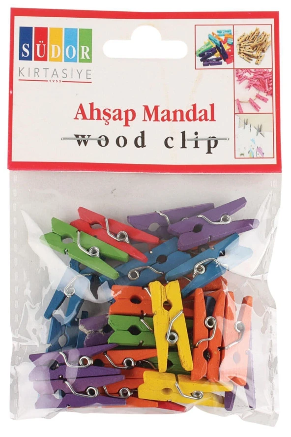 Südor Ahşap Mandal Küçük Renkli BS99 ürün görseli 1