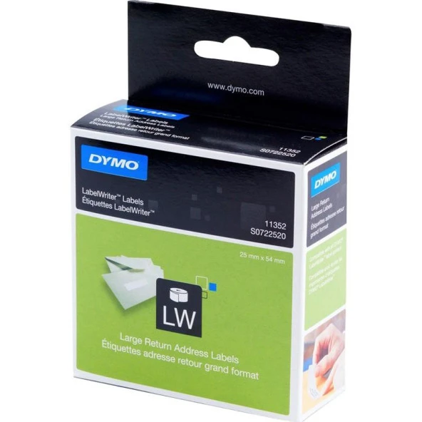 Dymo Label Witer Etiketi Uluslararası İade Adres 500 LÜ 54x25 MM Beyaz S0722520 ürün görseli 1