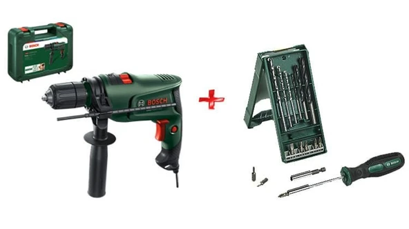 Bosch EasyImpact 600 Darbeli Matkap + Bosch X-Line 15+1 Matkap Vidalama Ucu Seti ürün görseli 1