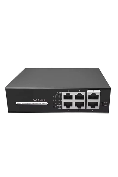 PG H1064PLS 4 Port 10/100Mbps PoE Switch 2 Uplink - 4 Port PoE Switch 65W Watt AVENİR ürün görseli 1