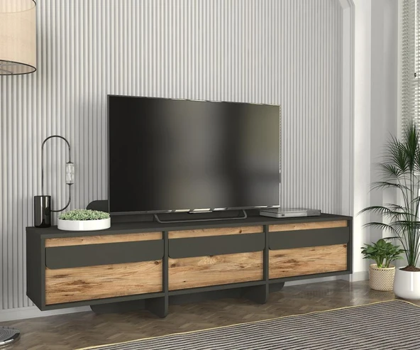 Maggie Tv Stand Antrasit - Atlantik Çam - Resim 4