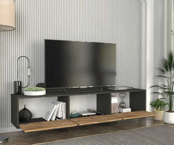 Maggie Tv Stand Antrasit - Atlantik Çam - Resim 3