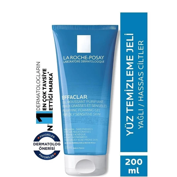 La Roche Posay Effaclar Siyah Nokta Görünümü ve Parlama Karşıtı Yüz Temizleme Jeli 200ml ürün görseli 1