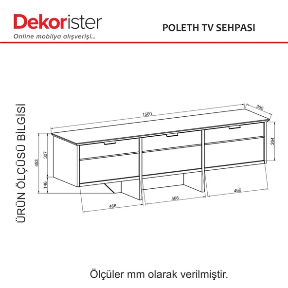 Poleth Tv Stand Safir - Antrasit - Bona - Resim 8