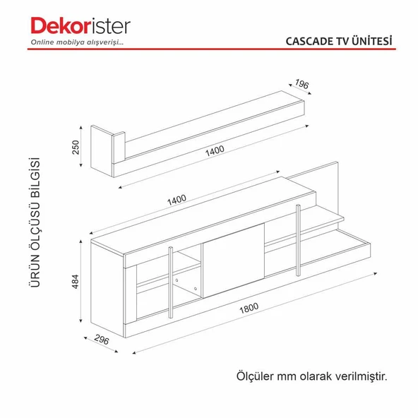 Cascade Tv Ünitesi Beyaz - Resim 8