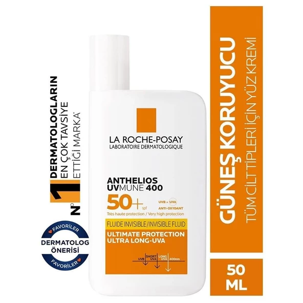 La Roche Posay Anthelios UVmune Fluid Güneş Kremi SPF50+ 50ml (Shaka Fluid) ürün görseli 1
