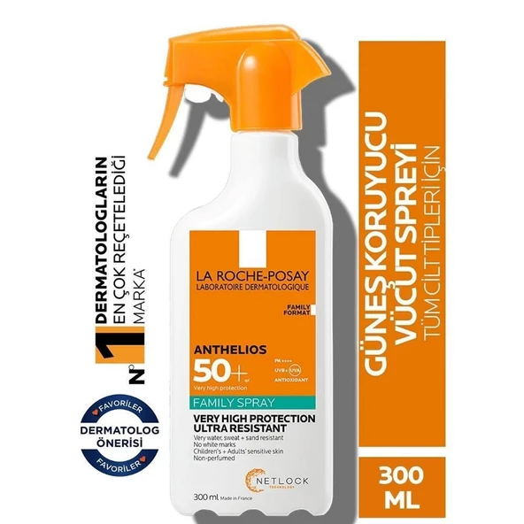La Roche Posay Anthelios Family Sprey Vücut Güneş Kremi Spf+50 300ml ürün görseli 1
