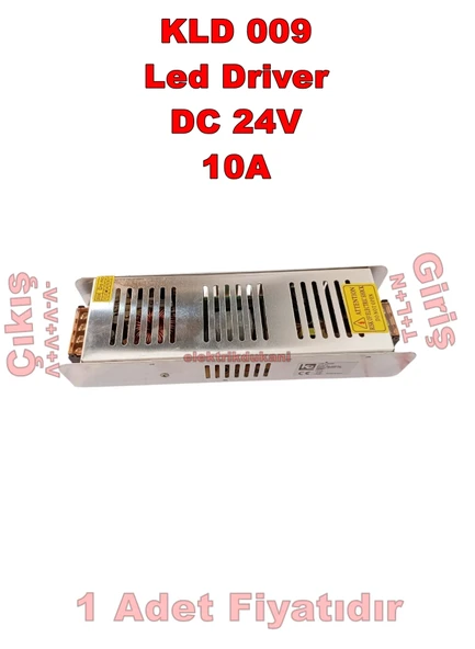 K2 24V 10A Adaptör Metal Kasa 240W IP20 ürün görseli 1