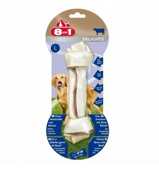 8in1 Delights Bones Biftekli Düğümlü Köpek Kemiği Large ürün görseli 1