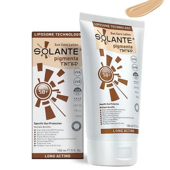 Solante Pigmenta Tinted Renkli Güneş Koruyucu Losyon SPF50 150ml ürün görseli 1