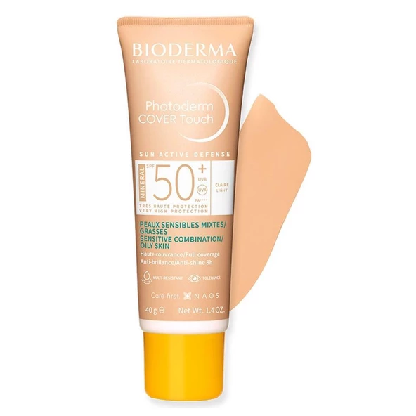 Bioderma Photoderm Cover Touch Renkli Güneş Koruyucu SPF 50 40gr - Light ürün görseli 1