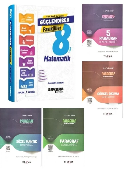 Marka Yayınları LGS Paragraf 4lü Fasikül ve Ankara LGS Matematik Güçlendiren Fasikül Seti ürün görseli 1