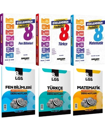 Ankara LGS Türkçe Matematik Fen Bilimleri Güçlendiren Fasikülleri ve Marka LGS Ders Notları Seti ürün görseli 1