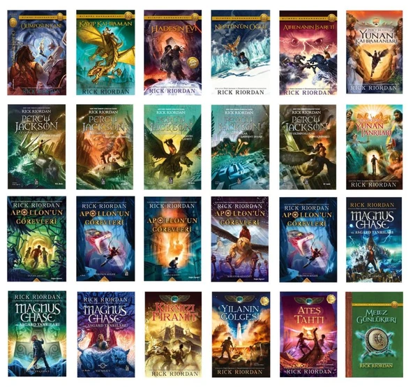 Rick Riordan Seti 24 Kitap (Olimpos Kahramanları - Kane Günceleri - Apollonun Görevleri - Magnus Chase - Percy Jackson ve Olimposlular ürün görseli 1