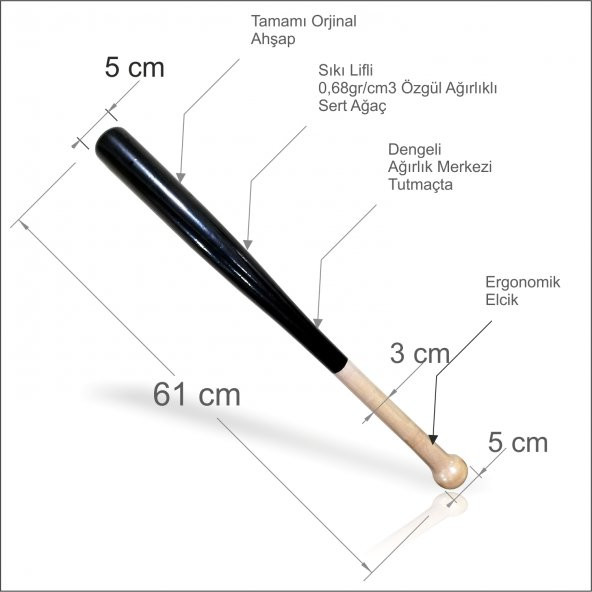 Orjinal Dengeli 61 Beyzbol Baseball Beyzball Sopası Tahtası Aleti ürün görseli 1