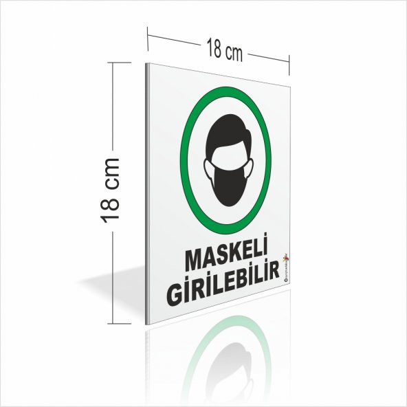 Koruyucu Maskeli Girilebilir Uyarı İkaz Levhası Panosu Tabelası ürün görseli 1