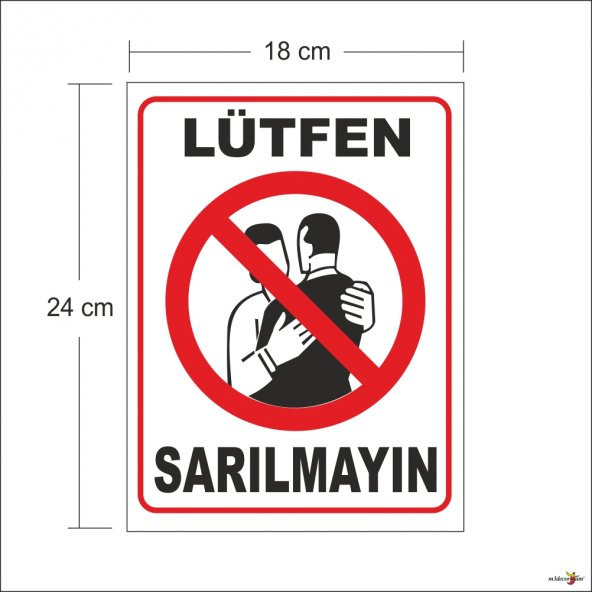 Sosyal Fiziksel Mesafeyi Koruyun Sarılmayın Yazılı Levha Pano ürün görseli 1