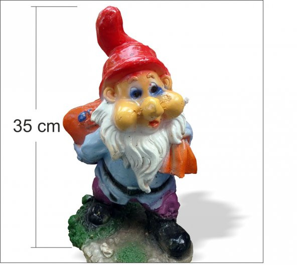 İç Dış Mekan 35cm Yedi 7 Cüceler Şirin Baba Bahçe Heykeli Biblosu ürün görseli 1