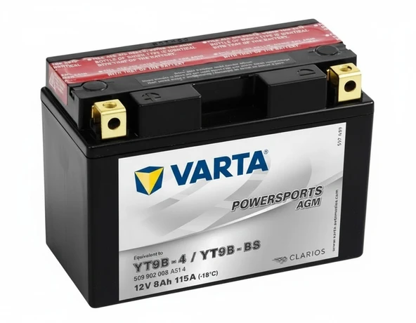 Varta Powersports AGM YT9B-BS 12 V 8 Ah 115 A EN Motosiklet Aküsü ürün görseli 1