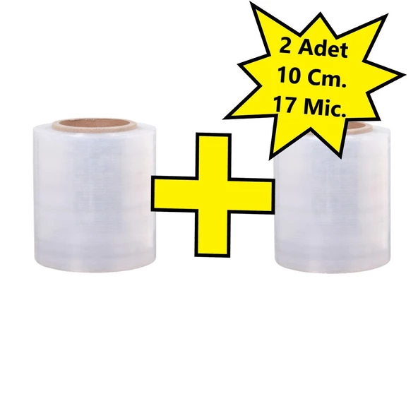 Palet Dilimli Streç 10 CM 17 Mic.  400Gr / 300mt. Şeffaf 2 Adet ürün görseli 1