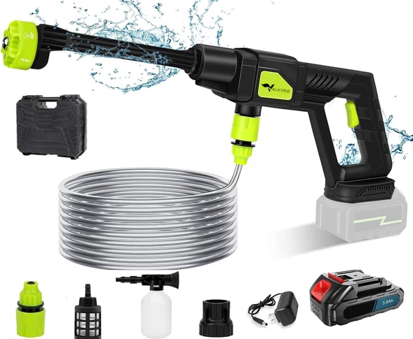 Valkyrie Şarjlı ve Yüksek Basınçlı İlaçlama Oto Yıkama ve Sulama Tabancası 6 Farklı Püskürtme 24V 15.000mAh Yüksek Kapasite ürün görseli 1