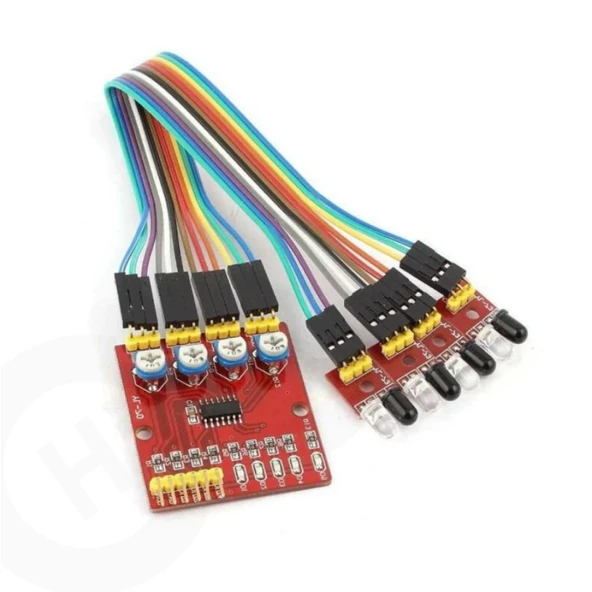 Arduino 4 Kanal Çizgi İzleyen Sensör Seti - 4 Way Tracking Module ürün görseli 1