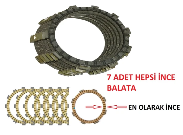 Cf Moto Nk 250,250 Sr Debriyaj Balata Seti 7 Li Hepsi İnce 2016-2022 Kevlar Isıya Dayanıklı  Supermoto ürün görseli 1