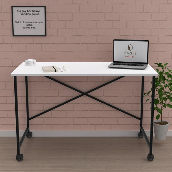 Kenzlife ofis masası momoko 075*150*60 byzsyh tekerlekli bilgisayar çalışma büro ürün görseli 1