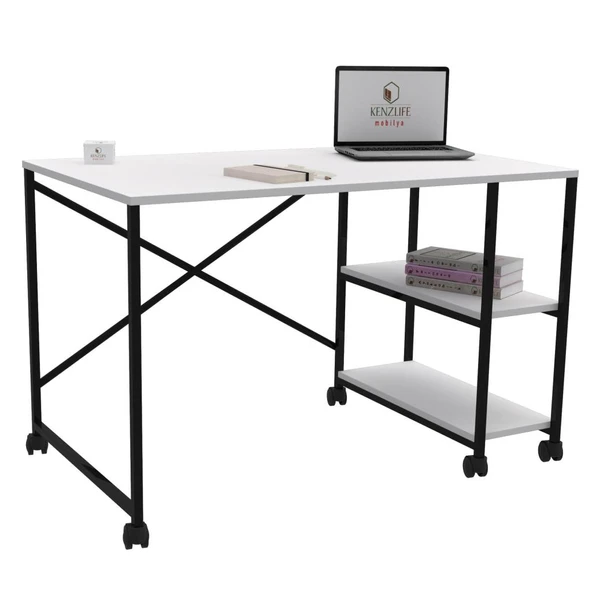 Kenzlife ofis masası miyako 075*170*60 byzsyh tekerlekli bilgisayar çalışma büro ürün görseli 1