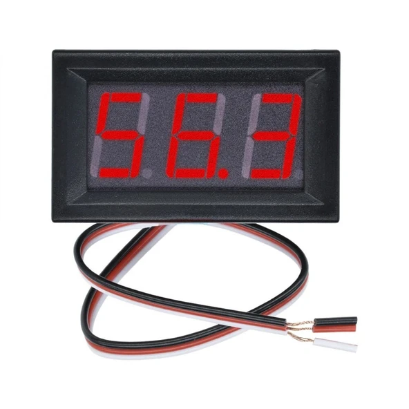 0.56 inch DC 0-100V Digital Voltmetre 3 Telli Panel Tip - Resim 2