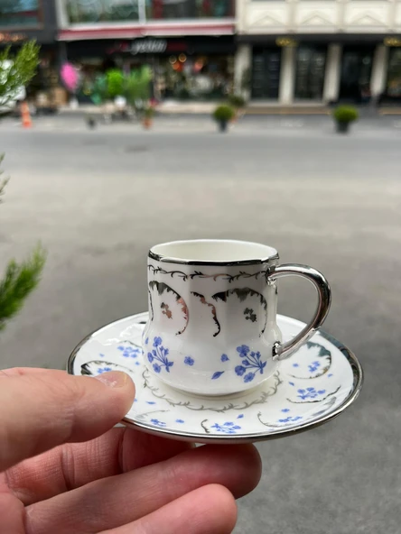 Blue Porselen Kahve Fincan Takımı 6 Kişilik ürün görseli 1