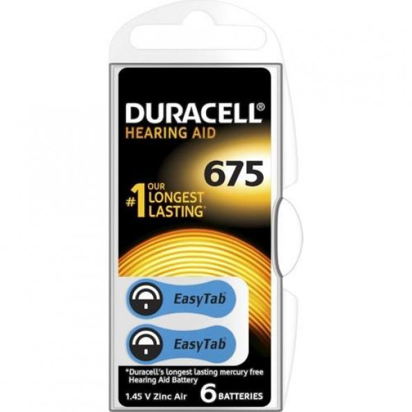 DURACELL ACTIVAIR KULAKLIK PILI 1.45V 6 LI (675) ürün görseli 1