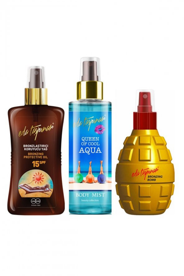 Bronzing Bomb 200 ml  Bronzlaştırıcı Yağ Spf15 200 ml  Body Mist Aqua 200 ml ürün görseli 1