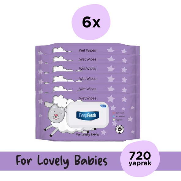 DeepFresh Islak Mendil Lovely Babies Kuzu 6 x 120 Yaprak ürün görseli 1