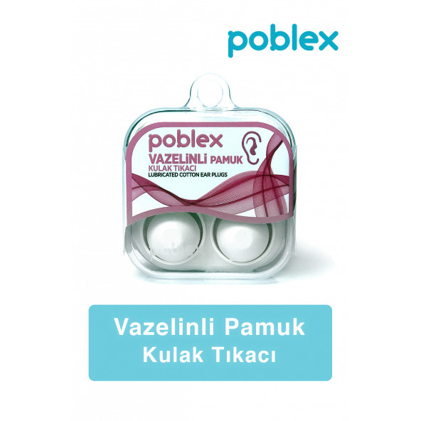 POBLEX Vazelinli Pamuk Kulak Tıkacı - Kulak Koruyucu Tıpası 2'li ürün görseli 1