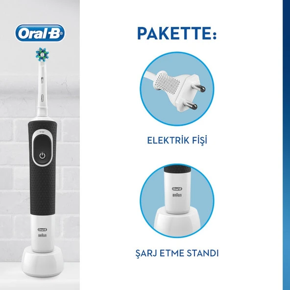 Oral-B Vitality 100 Cross Action Black Şarjlı Diş Fırçası ürün görseli 1