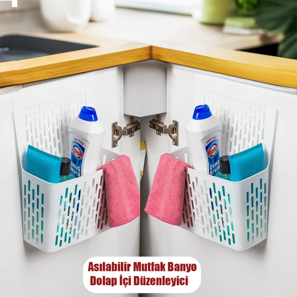 Porsima Org-52 Asılabilir Mutfak Banyo Dolap İçi Düzenleyici Organizer Deterjanlık - Beyaz ürün görseli 1