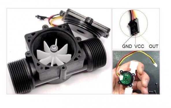 YF-S201 Su Akış Sensörü ve Hidrolik Basınç Sensörü Water Flow Sensor - Resim 6