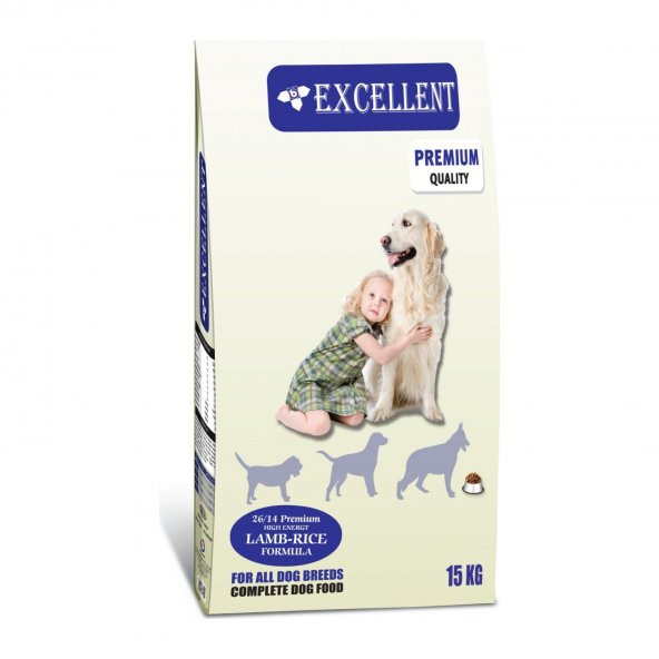15 KG EXCELLENT ( 26/14 ) PERFORMANS YETİŞKİN KÖPEK MAMASI ( KUZU ETLİ & PİRİNÇLİ )  KURU MAMA ürün görseli 1