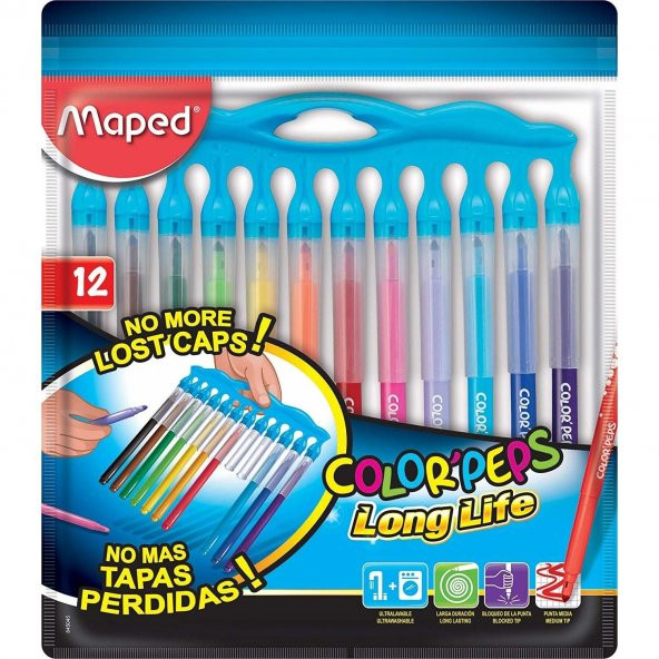 Maped Keçeli Kalem 12 Li Long Lıfe Inno 845045 ürün görseli 1