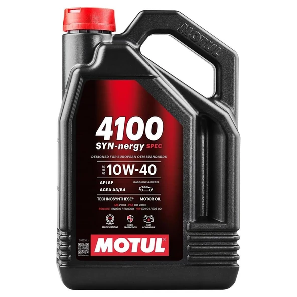 Motul 4100 Syn-nergy SPEC 10W-40 4 Litre %100 Sentetik (6100) ürün görseli 1