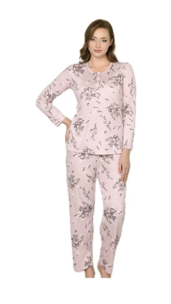 Alperi 790-25 Kadın Desenli Uzun Kol Pijama Takım ürün görseli 1