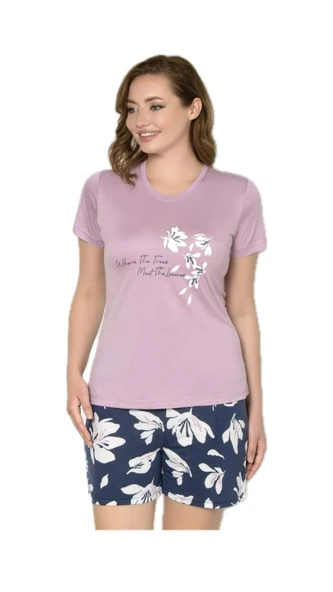 Alperi 76-80 Kadın Şortlu Kısa Kollu Pijama Takım ürün görseli 1