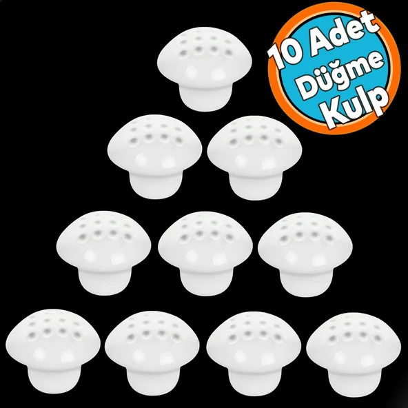 10 Adet Mobilya Düğme Kulp Çekmece Dolap Kapak Kulpu Kulbu Beyaz Metal Kulp ürün görseli 1