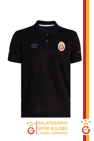 Galatasaray Orijinal Lisanslı Polo Yaka Siyah T-Shirt ürün görseli 1