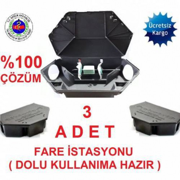3 ADET DOLU FARE YEM İSTASYONU- ELDİVEN HEDİYELİ ürün görseli 1
