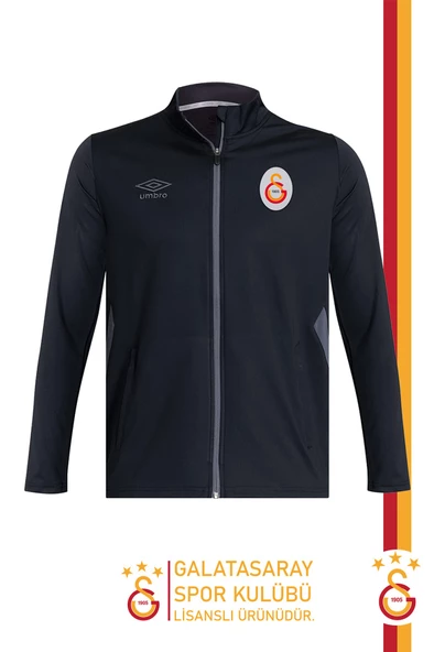 Galatasaray Orijinal Lisanslı Tam Fermuarlı Dik Yaka Siyah Antrenman Sweat ürün görseli 1
