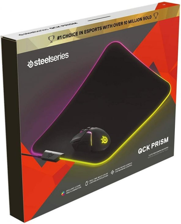 SteelSeries QcK Prism Cloth RGB Mousepad - Medium ürün görseli 1