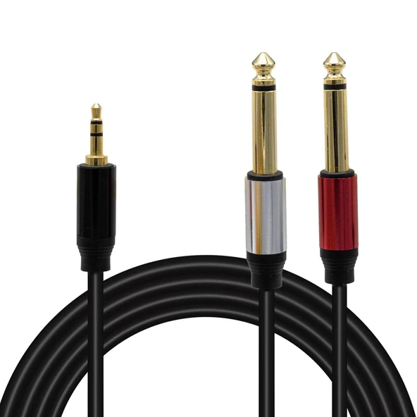 Magicvoice Ld360 3.5 Mm Stereo Erkek 2x6.3 Mm Mono Erkek 1.5 Metre Stüdyo Ses Kablosu ürün görseli 1